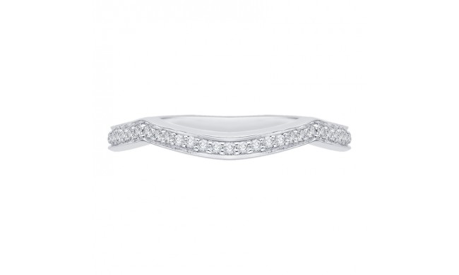 Shah Luxury 14K White Gold Round Diamond Wedding Band