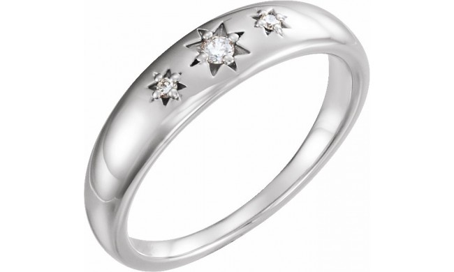 14K White .05 CTW Diamond Starburst Ring