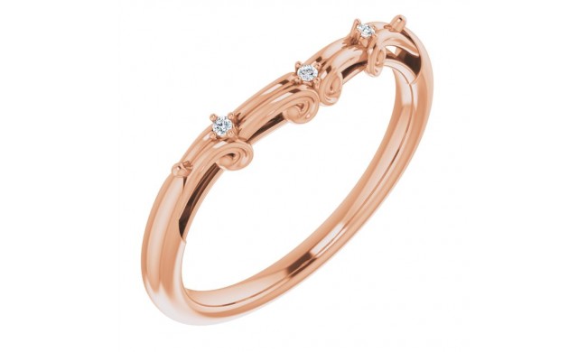 14K Rose .02 CTW Diamond Matching Band