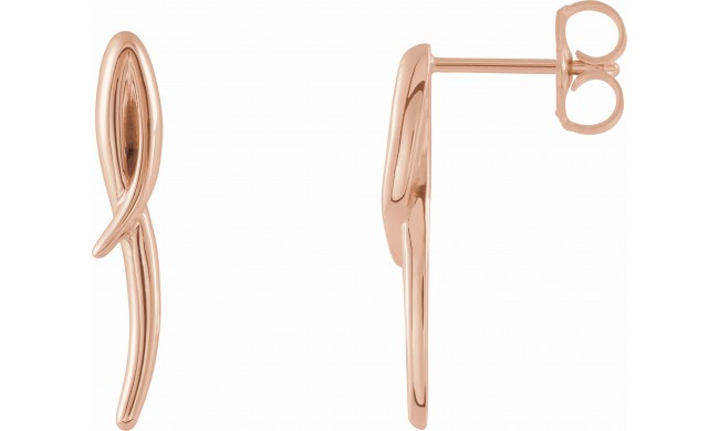14K Rose Freeform Earrings
