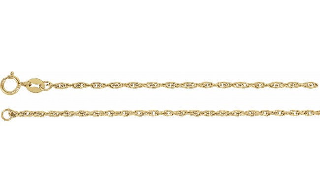 14K Yellow 1.75 mm Solid Rope 7 Chain