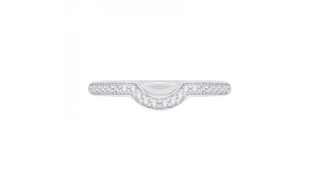 Shah Luxury 14K White Gold Round Diamond Wedding Band