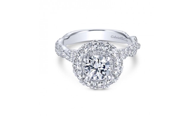 Gabriel & Co. 14k White Gold Embrace Double Halo Engagement Ring