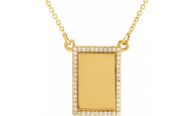14K Yellow 1/8 CTW Diamond Bar 18 Necklace