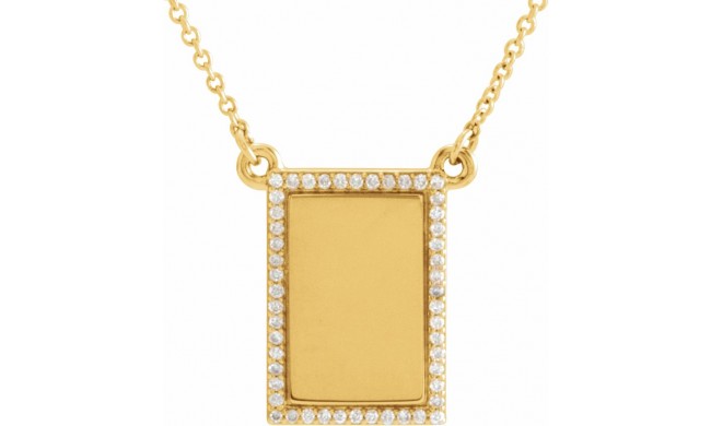 14K Yellow 1/8 CTW Diamond Bar 18 Necklace