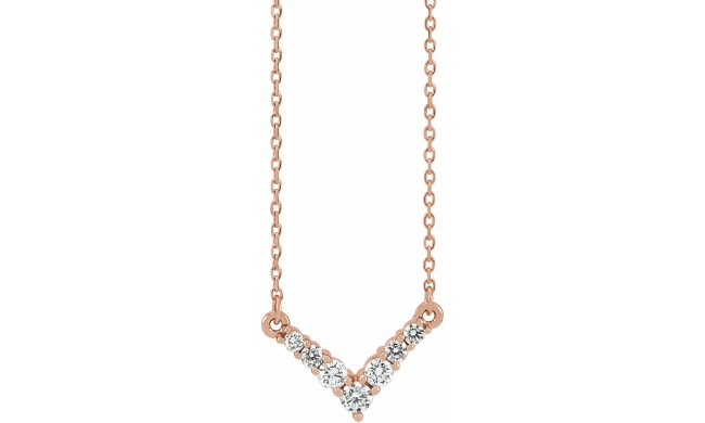 14K Rose 1/3 CTW Diamond V 16-18 Necklace