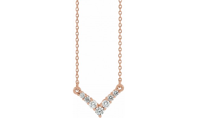 14K Rose 1/3 CTW Diamond V 16-18 Necklace