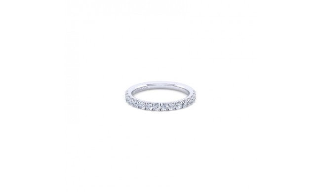 Gabriel & Co. 14k White Gold Contemporary Diamond Wedding Band