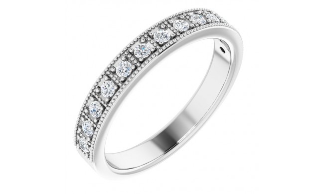 14K White 1/4 CTW Diamond Milgrain Anniversary Band