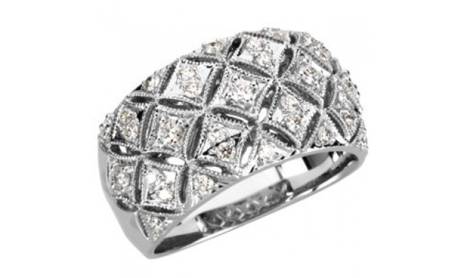 14K White 1/2 CTW Diamond Ring