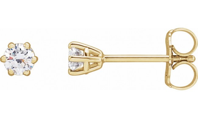 14K Yellow 3.2 mm I3 1/4 CTW Diamond 6-Prong Wire Basket Earrings