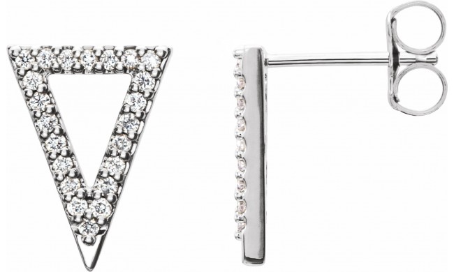 14K White 1/4 CTW Diamond Triangle Earrings