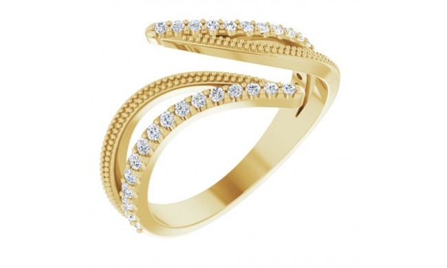 14K Yellow 1/4 CTW Diamond Bypass Ring