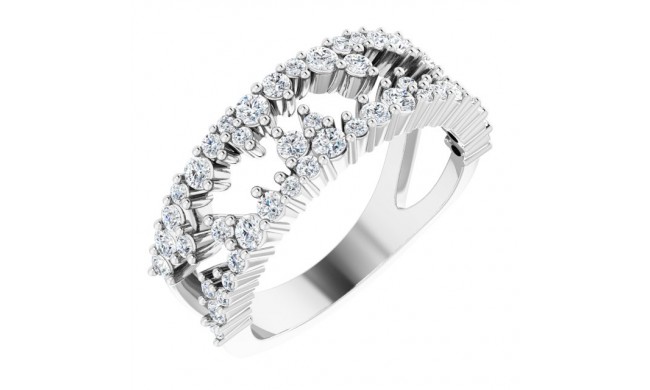 14K White 3/4 CTW Diamond Negative Space Ring