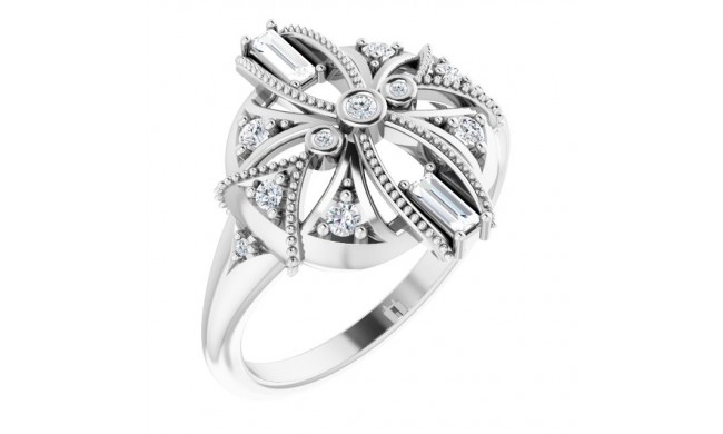 Platinum 1/4 CTW Diamond Vintage-Inspired Ring