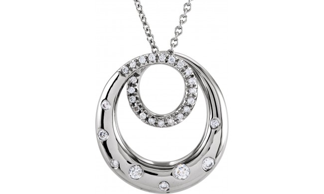 14K White 1/3 CTW Diamond 18 Necklace
