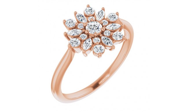 14K Rose 1/2 CTW Diamond Vintage-Inspired Ring