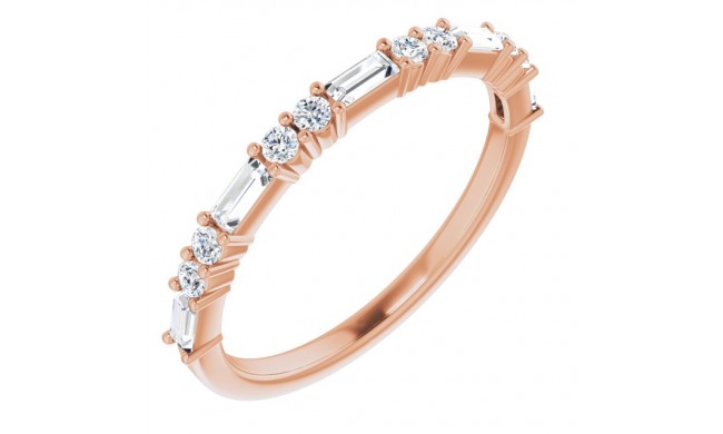 14K Rose 3/8 CTW Diamond Anniversary Band