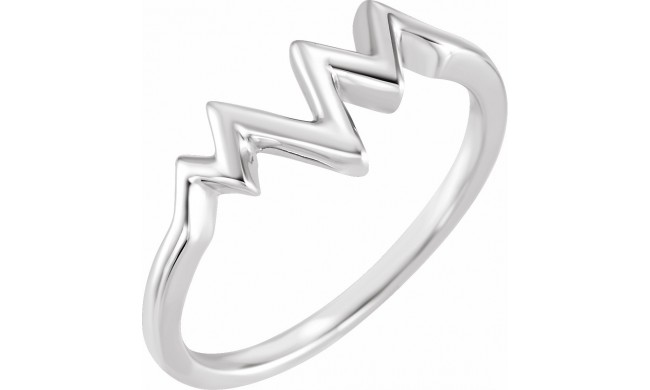 14K White Heartbeat Ring