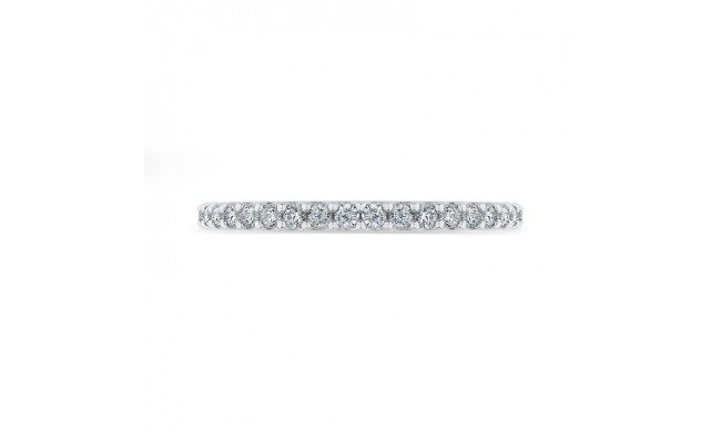 Shah Luxury 14K White Gold Round Diamond Wedding Band