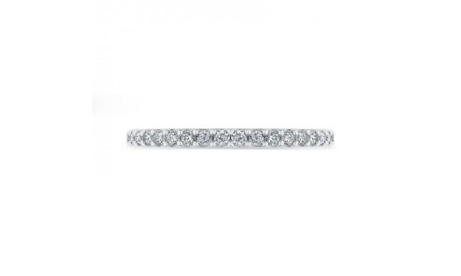 Shah Luxury 14K White Gold Round Diamond Wedding Band