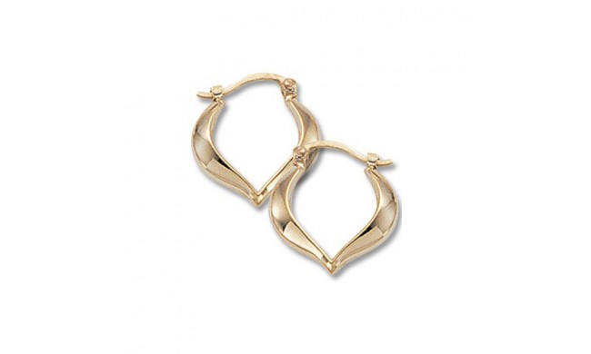 14K Yellow Gold Small Heart Shaped Hoop Earrings Steves Diamond