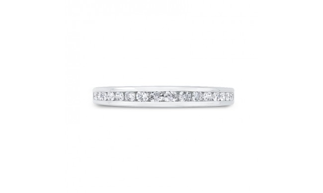 Shah Luxury 14K White Gold Round Diamond Channel Set Wedding Band