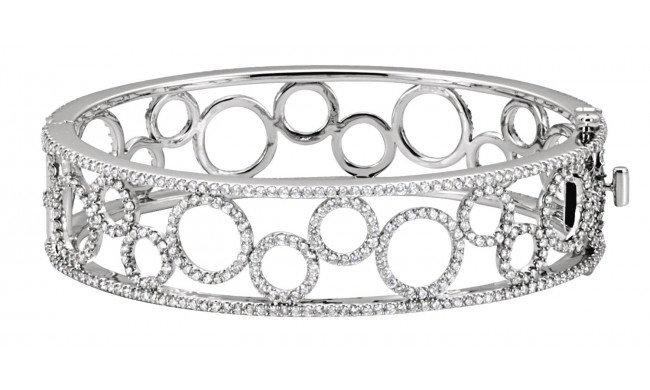 14K White 6 7/8 CTW Diamond Bangle Bracelet