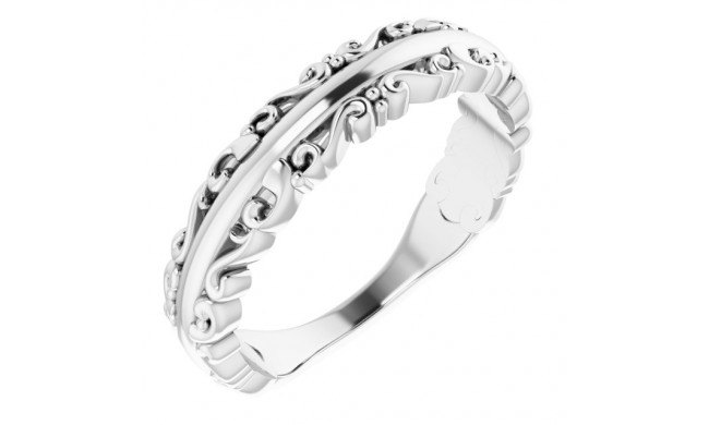 14K White Stackable Ring