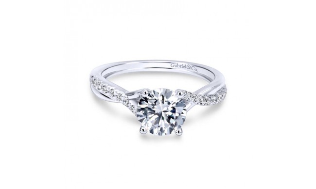 Gabriel & Co. 14k White Gold Contemporary Twisted Engagement Ring