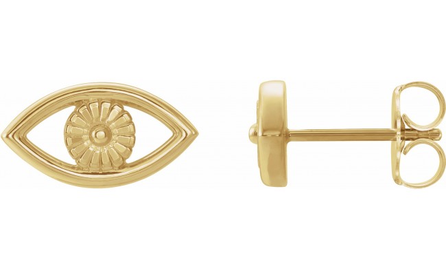 14K Yellow Evil Eye Earrings