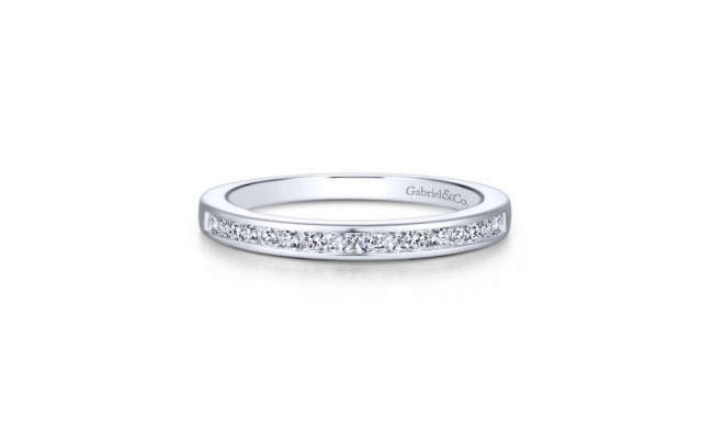 Gabriel & Co. 14k White Gold Contemporary Diamond Wedding Band