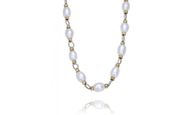 Vahan 14k Gold & Sterling Silver White Pearl Necklace