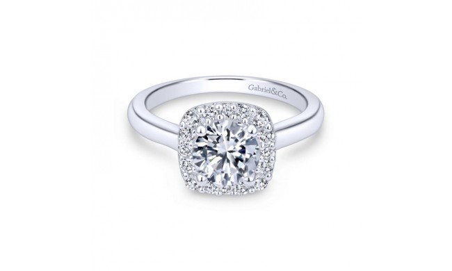 Gabriel & Co. 14k White Gold Contemporary Halo Engagement Ring