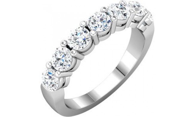 14K White 1 3/8 CTW Diamond Anniversary Band