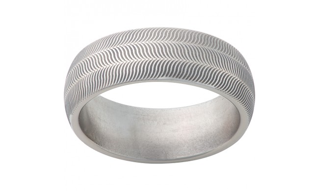 Titanium Domed Band with Illusion Laser Engraving