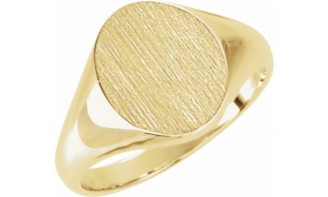 14K Yellow 11x9.5 mm Oval Signet Ring