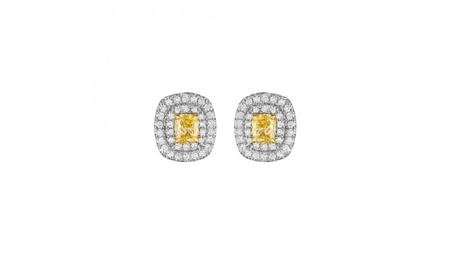 Henri Daussi 18k Yellow Gold Diamond Stud Earrings