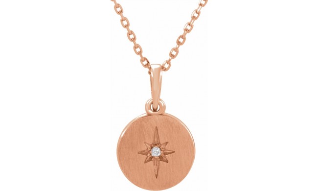 14K Rose .01 CT Diamond Starburst 16-18 Necklace