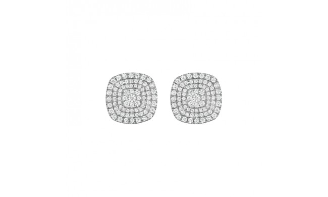 Henri Daussi White Platinum Diamond Stud Earrings