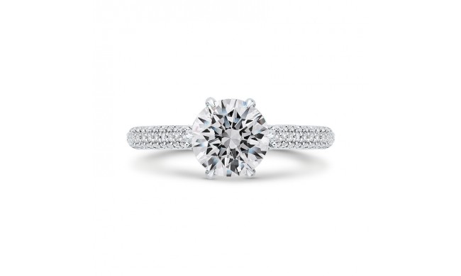 Shah Luxury 14K White Gold Diamond Engagement Ring (Semi-Mount)