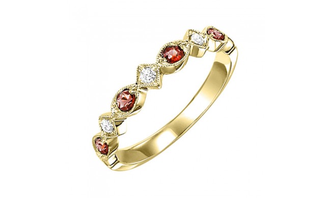 Gems One 10Kt Yellow Gold Diamond (1/20Ctw) & Garnet (1/6 Ctw) Ring