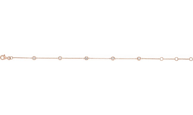 14K Rose 1/4 CTW Diamond Bezel-Set 5-Station Bracelet