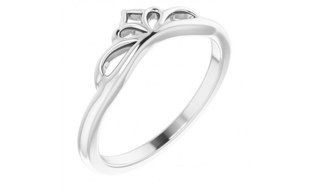 14K White Stackable Crown Ring