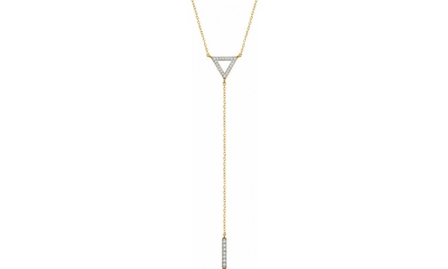 14K Yellow 1/6 CTW Diamond Triangle & Bar Y 16-18 Necklace