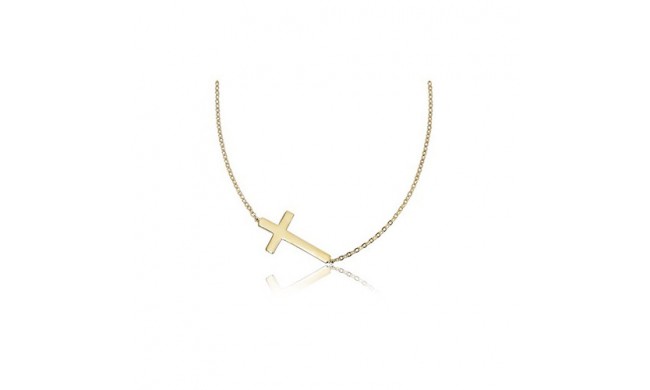 Carla 14K Yellow Gold Sideways Cross Necklace