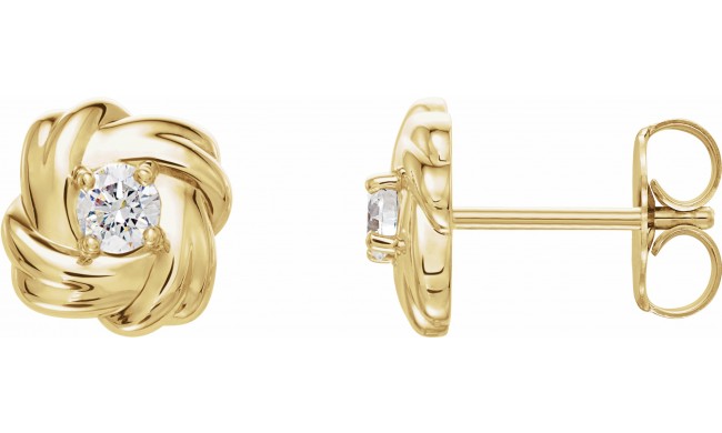 14K Yellow 1/5 CTW Diamond Knot Earrings