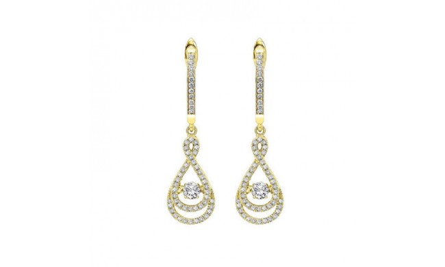 Gems One 14KT Yellow Gold & Diamond Rhythm Of Love Fashion Earrings  - 1/2 ctw