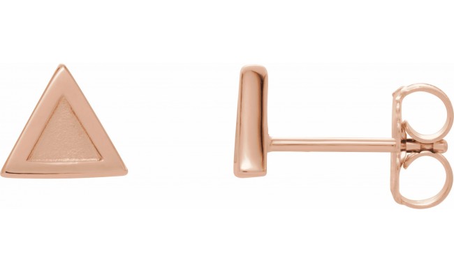 14K Rose Petite Triangle Earrings