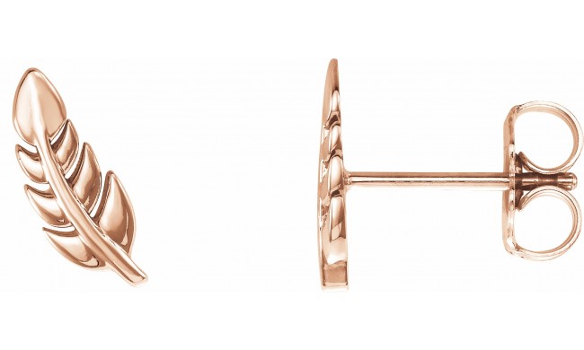 14K Rose Leaf Earrings